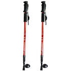 Pair Anti-shock Walking Hiking Stick 3 Sec Adjustable Retractable Trek Pole Red