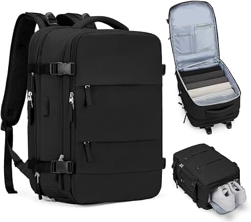 Casual Backpack Traveling Backpack, A-black Expandable, Travel Backpacks