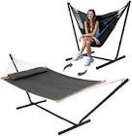 ANOW Portable Hammock with Stand 12FT, Outdoor Hammock Swing Chair with Stand Included, Patent Pending Multifunctional 2 in 1 Hammock Steel Stand, 475 LBS Weight Capacity, Grey