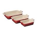 Le Creuset Stoneware Heritage Set 3 Rectangular Dishes, Artichaut