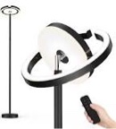 FIMEI Modern Floor Lamp, LED Bright Rotatable Ring Shaped Design Standing Lamp, Eye-Protecting Stepless Dimming, 3 Color Temperatures 3000K-6000K, Touch/Remote Control, for Living Room Bedroom Office