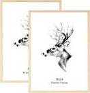 Yaetm 18x24 Frame Set of 2, Solid Oak Wood Poster Frame 18 x 24 inches, Wall Gallery 18x24 Picture Frame for Horizontal and Vertical Wall Mounted (2 pack, Oak)