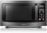 TOSHIBA EM131A5C-BS Countertop Microwave Ovens 1.2 Cu Ft, 12.4" Removable Turntable Smart Humidity Sensor 12 Auto Menus Mute Function ECO Mode Easy Clean Interior Black Color 1100W 1.2 Cu.Ft. Black