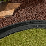 GroundSmart Brickface Landscape Edging, 4' Gray Rubber Garden Edging Border