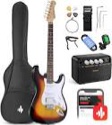 Donner DST-100S 39 Inch Full Size Electric Guitar Kit Solid Body Sunburst, Beginner Starter, with Amplifier, Bag, Capo, Strap, String, Tuner, Cable, Picks Sunburst 39" Right Handed