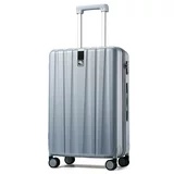 Hanke 24 Inch Luggage Suitcases With Spinner Wheels Lightweight PC Hard Shell Rolling Suitcase With TSA Lock,Checked-Medium 24-Inch(Gray) Checked-Medium 24-Inch Gray
