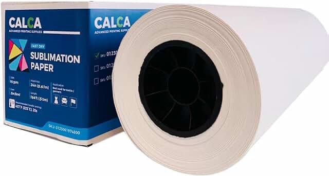 24in Dye Sublimation Paper Roll 2" Core for E-pson F570, Fast Dry Sublimation Paper 24in x 328ft Heat Transfer Paper Roll 95gsm