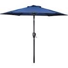 Punchau 6 Ft Outdoor Patio Umbrella, Easy Open/Close Crank and Push Button Tilt Adjustment - Navy Blue Market Umbrellas