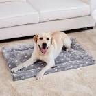 WESTERN HOME Dogs Cats Crate Bed, Dog Crate Mat Kennel Dog Pad Top Soft Flannel with Star Prints, Washable Anti-Slip Pet Bed Mat for Crate, 42 in, Grey