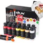 Colorful Fabric Paint Set for Clothes with 24 Colors 2oz Permanent Textile Paint Puffy Paint Kit for Shoes, Canvas - Non-Toxic Slick Painting Set for Adults, Beginner & Artists