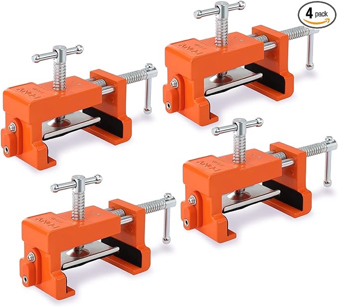 PONY 4-Pack Cabinet Clamps, 8510 Cabinet Claw, Face Frame Clamps for Installing Cabinets, 440 lbs Load Limited Orange