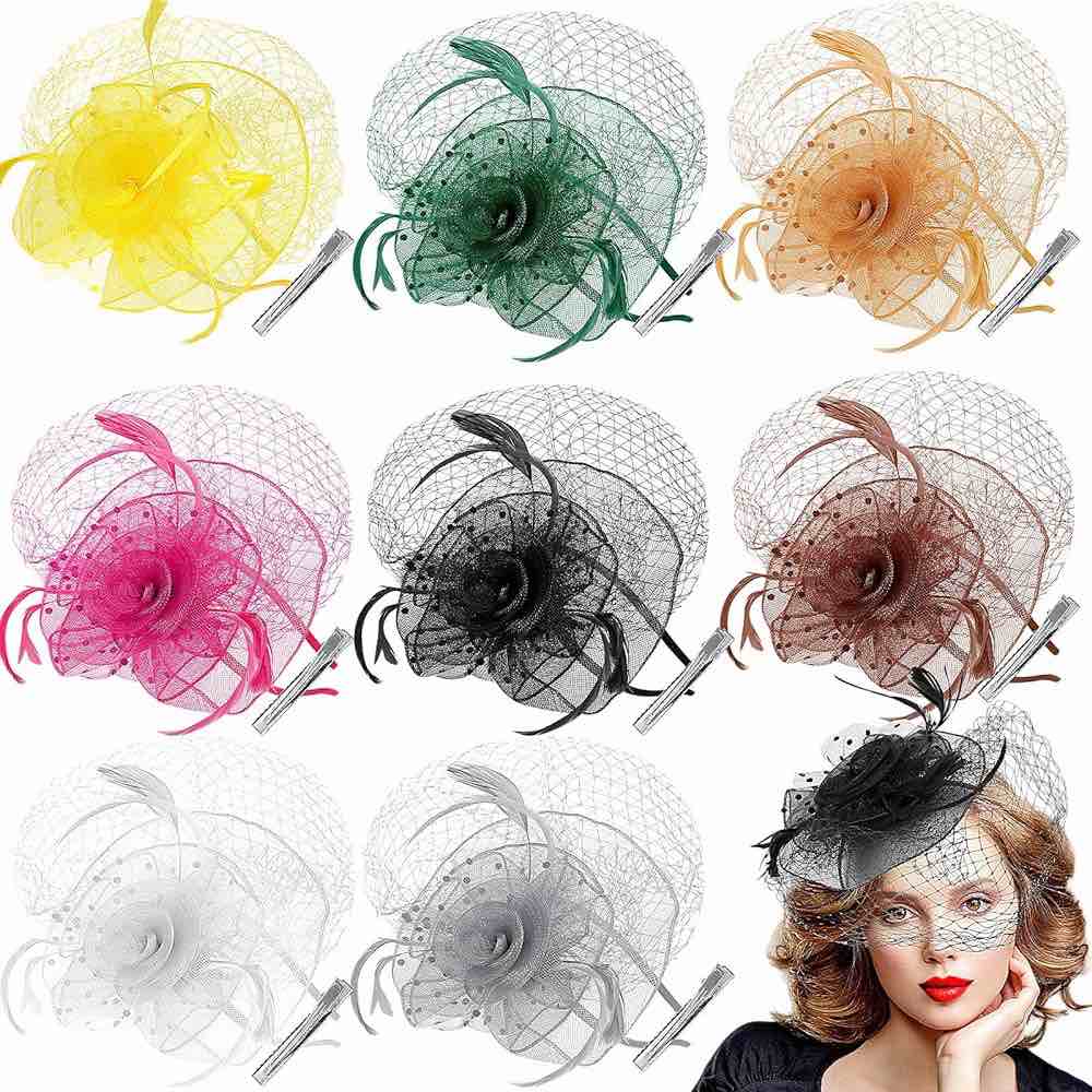  Tigeen 8 sets of fascinators for women, hat...