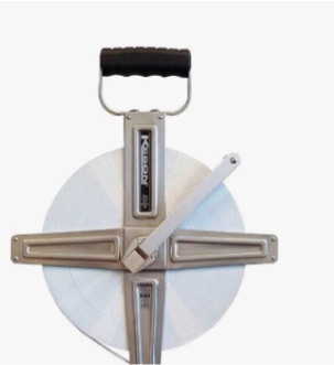 Keson SNR100M Nylon-Reinforced Steel Blade Tape Measure with Stainless Steel Housing, Zero Point at Tape End + .3-Meters and Ring End (Graduations: m, cm, mm), 100-Meter