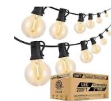 200FT (2x100FT) Globe Outdoor Lights String, Dimmable LED Patio String Light with 68 G40 Shatterproof Plastic Bulbs, Waterproof Commercial Hanging Lights for Outside Party Porch Backyard Bistro