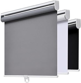 Cordless Roller Shades Blackout Blinds for Windows Room Darkening Rolled Up Shades with Spring System, UV Protection Window Shades Door Blinds for Home and Office (45" W x 72" H, Grey)