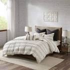 INK+IVY DUVET COVER SET Trendy Geometric Design, All Season Cozy-Cover With Matching-Shams,King/Cal King, Nea Grey