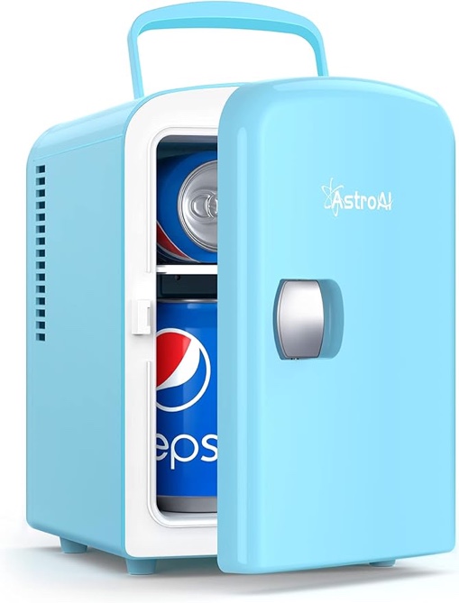 AstroAI Mini Fridge, 4 Liter/6 Can AC/DC Portable Thermoelectric Cooler and Warmer Refrigerators for Christmas Gift, Skincare, Beverage, Food, Home, Office and Car, ETL Listed (Teal)