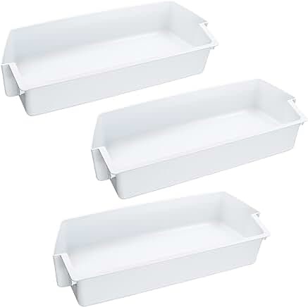 3 Pack WP2187172 Refrigerator Door Shelf Bin by SupHomie - Compatible with Whirlpool Amana Kenmore Replaces 2187172 PS328468 AP6006028, White