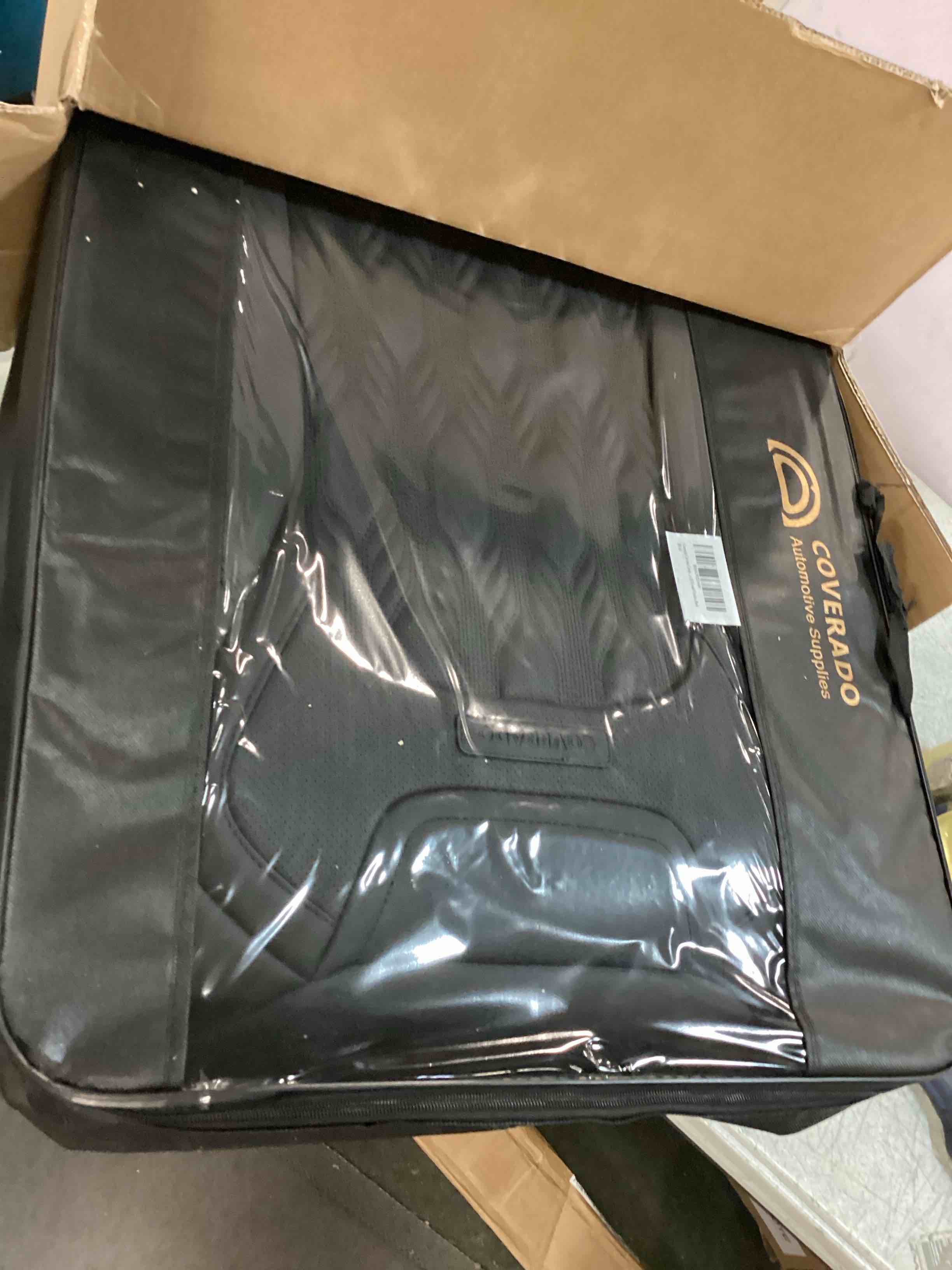 Coverado Car Seat Covers, Premium Nappa Leather Auto Seat Cushions Full Set with Embossed Pattern, Universal Fit Interior Accessories for Most Cars, Sedans, SUVs and Trucks, Black