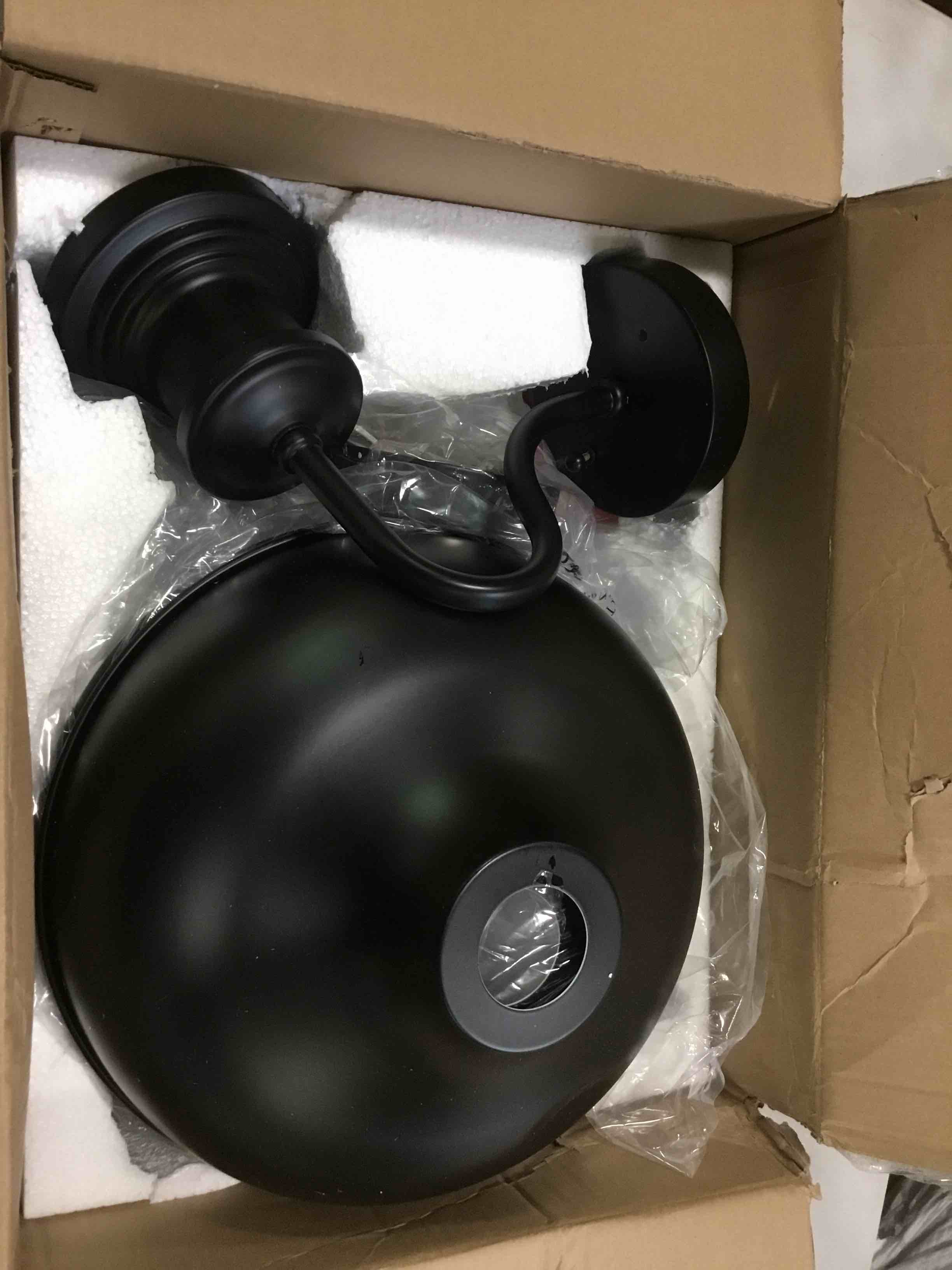 Diyel Outdoor Gooseneck Barn Light Outdoor Wall Sconce Farmhouse Exterior Wall Mount Light Vintage Wall Lighting Fixture Industrial Black Wall Lantern for Porch, Entryway, Garage, RZ007-2 BK+WH