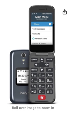 LIVELY Jitterbug Flip2 - Flip Cell Phone for Seniors - Not Compatible with Other Wireless Carriers - Must Be Activated with Lively Phone Plan - Graphite Flip Phone
