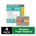 ECO SOUL 100% Bamboo Premium 3 Ply Paper Napkin 1000 Count | 4 Pack of 250 | Eco Friendly Disposable Paper Napkins, Compostable Everyday Hand Paper Napkin