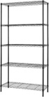 14" D×36" W×72" H Wire Shelving Unit Commercial Metal Shelf with 5 Tier Adjustable Layer Rack Strong Steel for Restaurant , Pantry, Kitchen Garage?Black