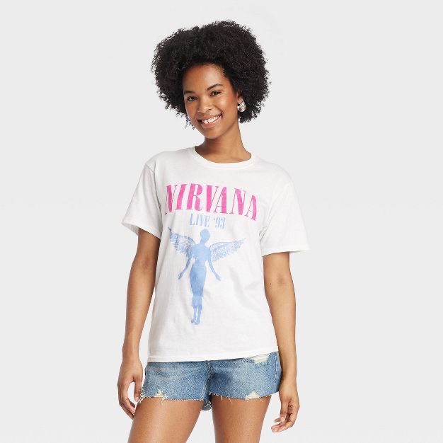 Women's Nirvana in Utero Short Sleeve Graphic T-Shirt - White