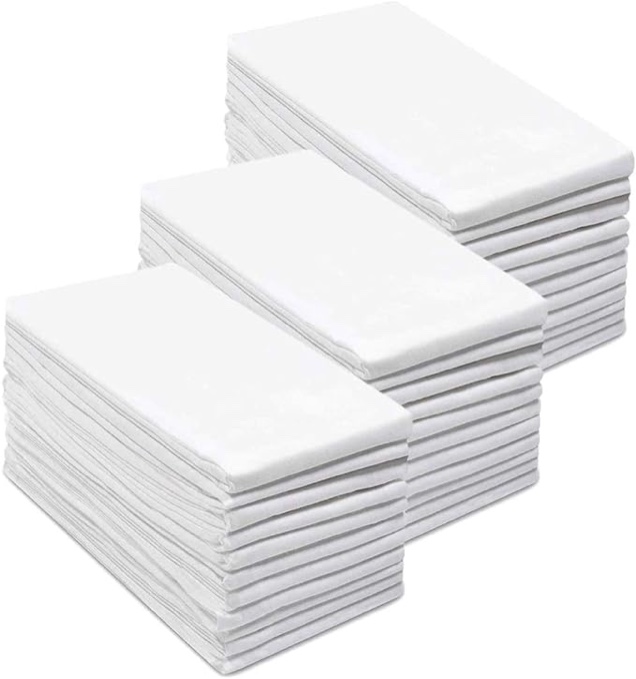 Simpli-Magic 79374 Flour Sack Kitchen Towels, Pack of 14, White, 24"x24" Flour Sack White