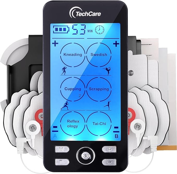 Tens Unit Plus 24 Rechargeable Electronic Pulse Massager Machine Multi Mode Device with All Accessories 