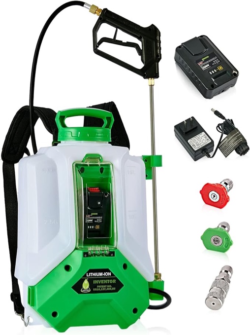 ALIENTABI Backpack Sprayer 4 Gallon, 2.6Ah Battery Powered Backpack Sprayer with Lithium Battery for Weeding, Spraying, Cleaning
