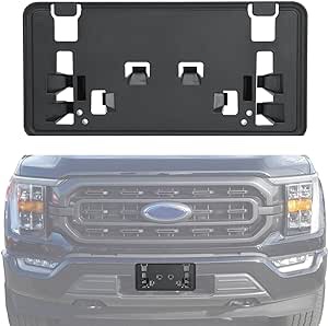 OKPARZ Replacement for Front Bumper License Plate Frame Bracket 2021 2022 2023 Ford F150 ML3Z-17A385-BB 2.7L 3.0L 3.5L