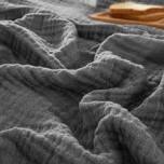PHF 100% Cotton Muslin Blanket King Size 108" x 90", Lightweight and Breathable Blanket All Season, Ultra Soft 4-Layer Gauze Blanket for Adults, Elegant Home Decoration for Couch Bed, dark gray 
