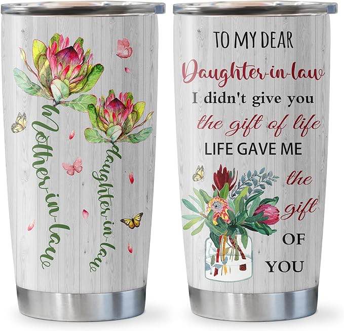 Daughter In Law Gifts Coffee Tumbler 20 oz, Best Gifts for Future Daughter in Law, Daughter-In-Law Gifts from Mother in Law, Daughter in Law Gift, Christmas Birthday Gifts for Daughter in Law