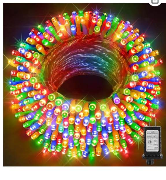 SAUIRS Christmas Lights Outdoor 197FT 500LED Fairy Lights 8 Lights Modes & Timer Waterproof Christmas String Lights Plug in for Party Garden Yard Wedding Outside Indoor Decorations?Warm White?