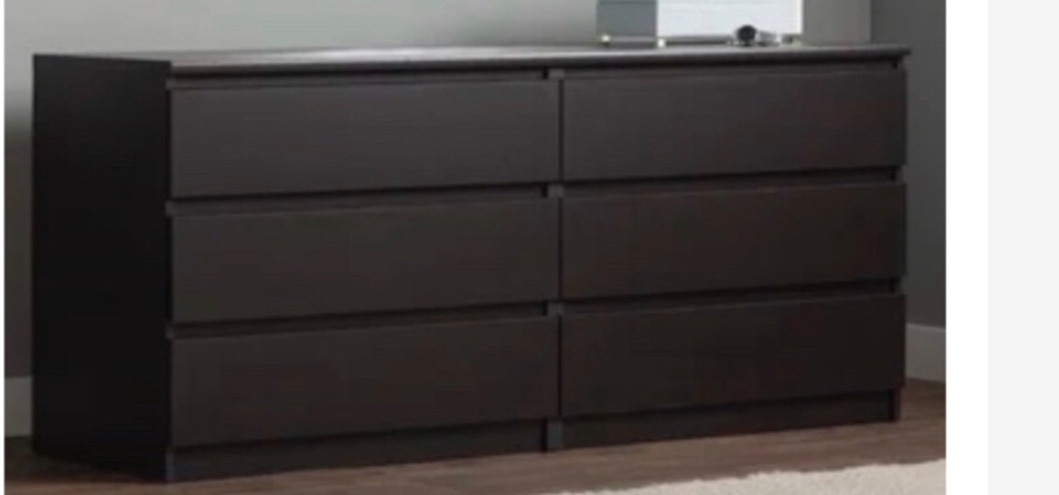Double Dresser 6 Drawers Box 2/2-Top, Rails/Plinths, Drawer Fronts, Drawer Bottoms, Back Panel