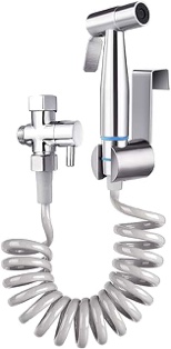 Bidet Handheld Toilet Water Sprayer with Magnetic Holder,T-Valve,Retractable Spring Hose