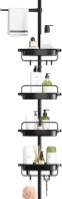 ALLZONE Rustproof Shower Caddy Corner for Bathroom,Bathtub Storage Organizer for Shampoo Accessories,4-Tier Adjustable Shelves with Tension Pole,56 to 114 Inch, Black