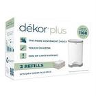 Dekor Plus Diaper Pail Refills|2 Count|Most Economical Refill System|Quick & Easy to Replace|No Preset Bag Size?ÇôUse Only What You Need|Exclusive End-of-Liner Marking|Baby Powder Scent Package may vary
