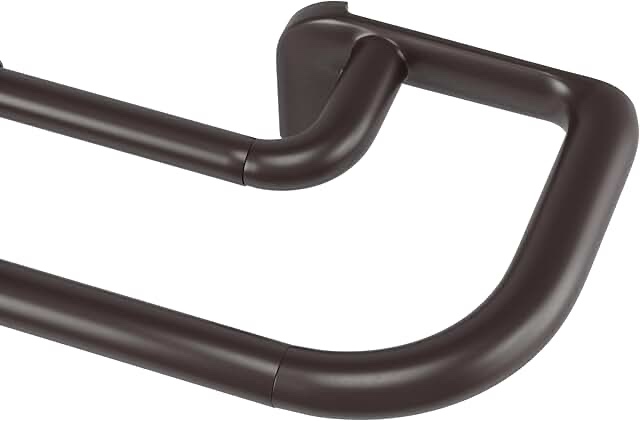 Umbra 242738-797-REM Twilight Single Curtain Rod Set – Wrap Around Design is Ideal for Blackout or Room Darkening Panels, 88-144, Bronze Curtain Rod 88" to 144" Dark Brown