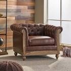 Malibu 39" Wide Tufted Chesterfield Chair BLACK 