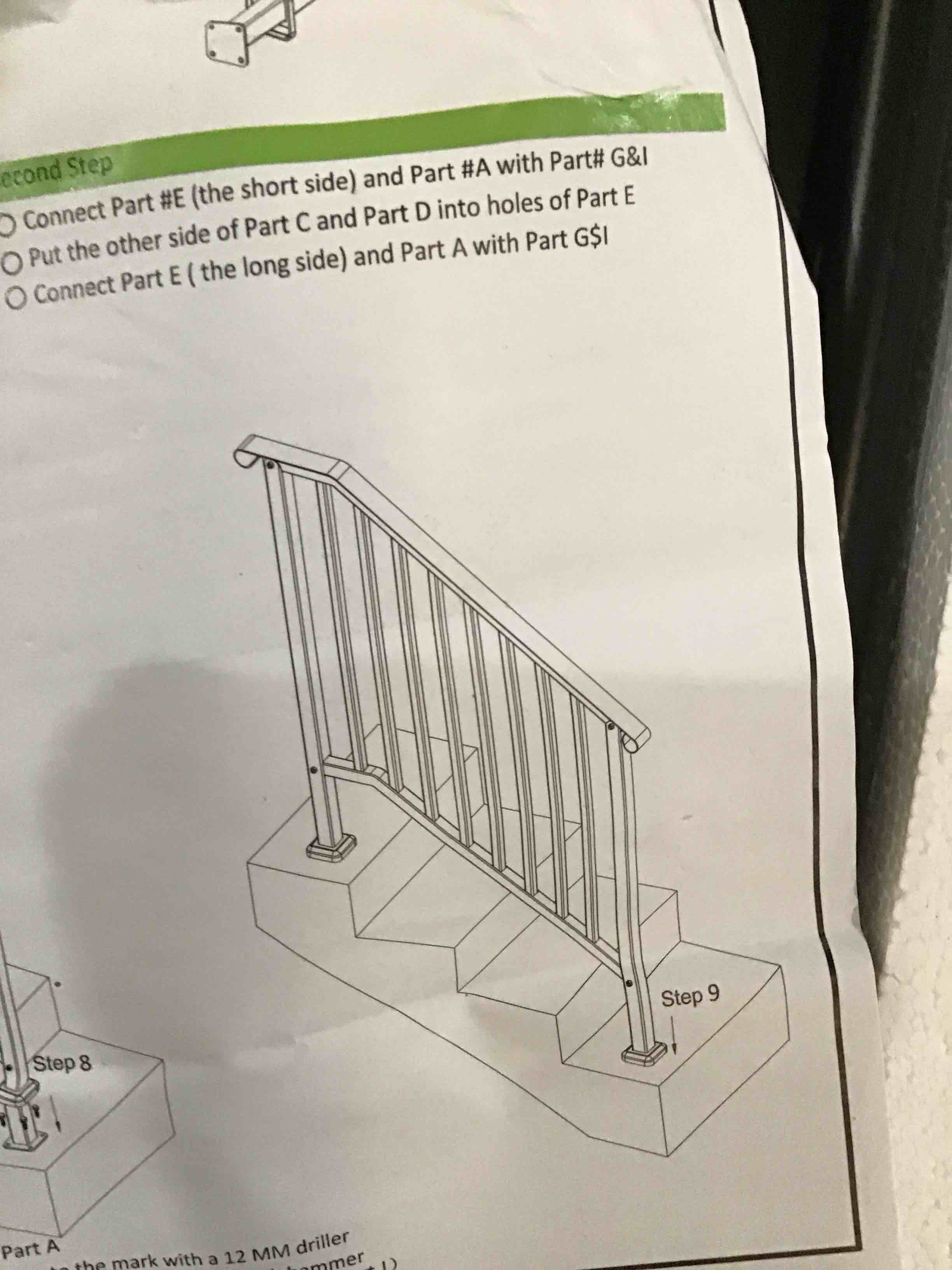 black hand rail
