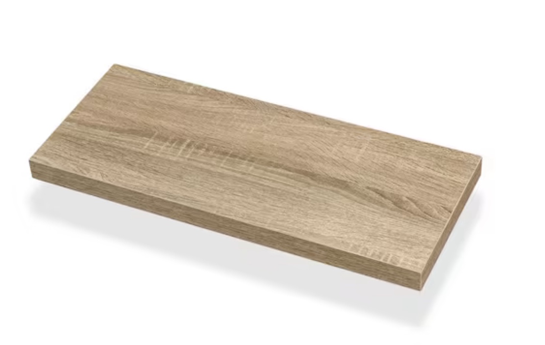  Wallscapes Avalon 10 in. x 36 in. x 1.5 in. White MDF with Veneer Overlay Floating Decorative Wall-Shelf with Bracket