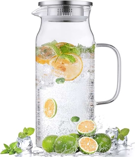 2Liter Clear Glass with lid