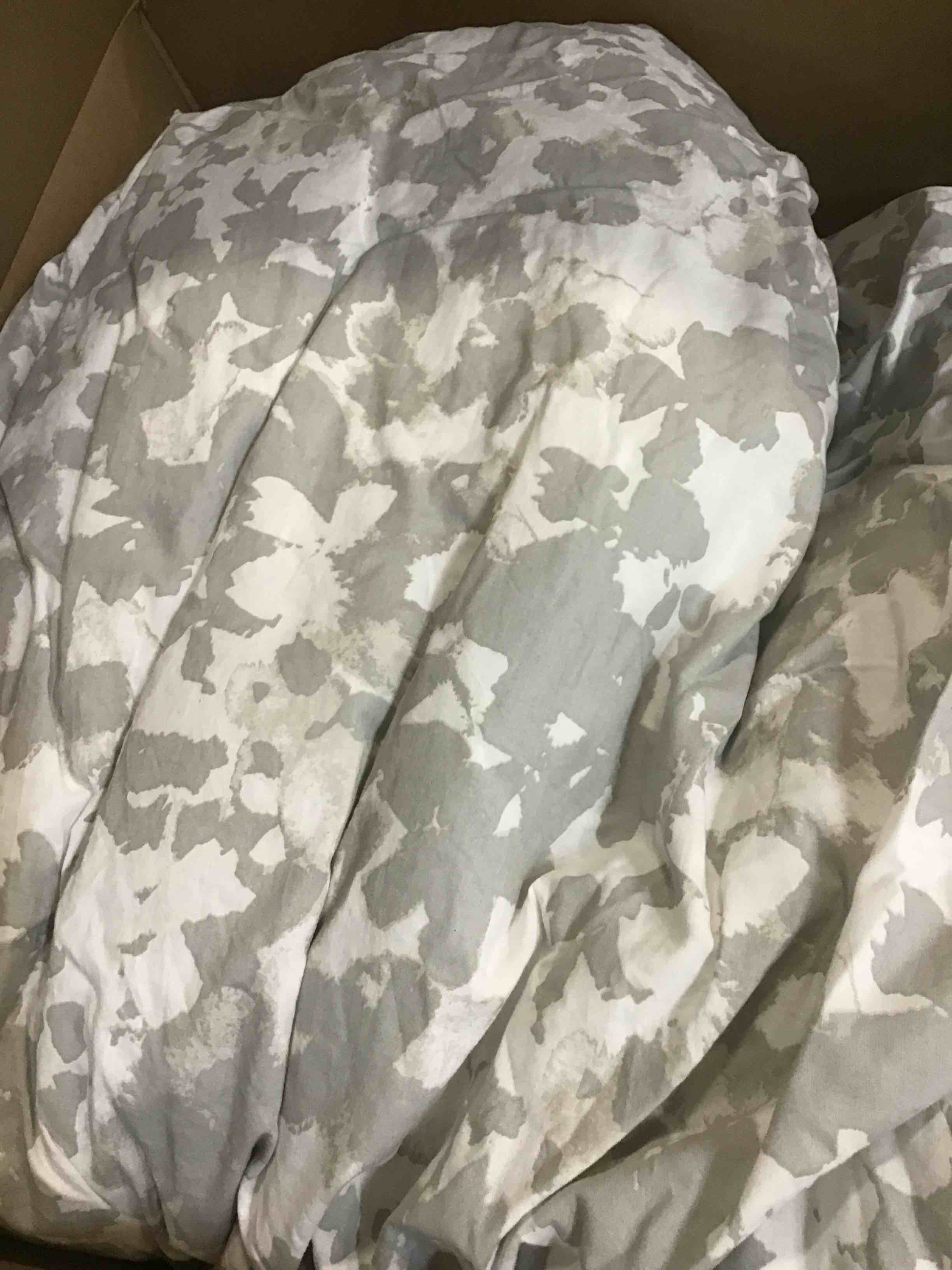 White and Gray Duvet Cover King Size - Abstract Printed 