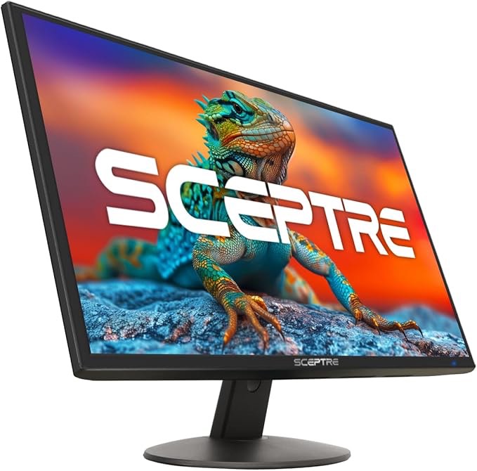 Sceptre 22 inch 75Hz 1080P LED Monitor 99% sRGB HDMI X2 VGA Build-In Speakers, Machine Black (E225W-19203R series) 22" Monitor