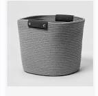 13" Decorative Coiled Rope Basket Gray - Brightroom™