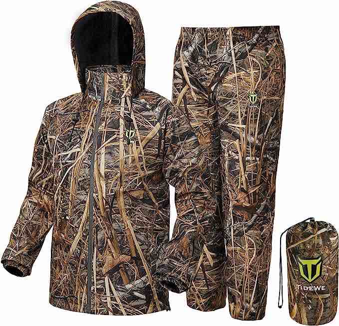 TIDEWE Rain Suit, Waterproof Breathable Lightweight 2 Pieces Rainwear