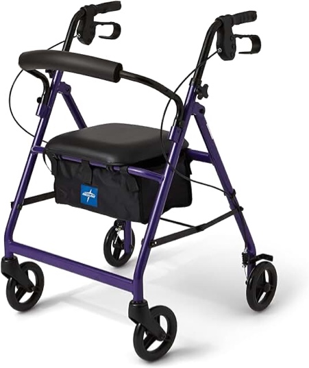Walkers for Seniors Aluminum Lightweight Walker with Wheels Walker Adjustable Width and Height, Folding Walker with Arm Support Walker for Elderly Handicapped Disabled 2 Wheels in Front