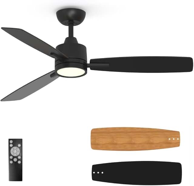 taloya black small ceiling fans with black light